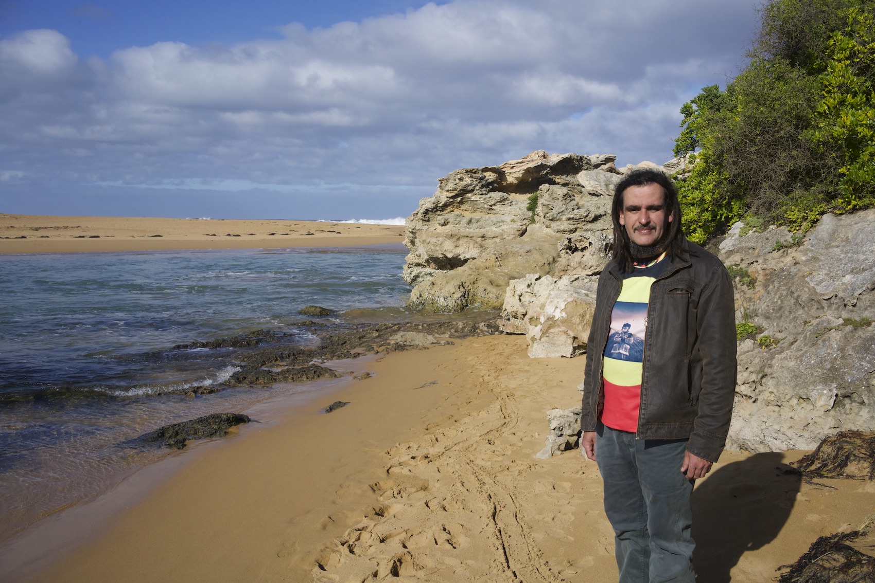 A man standing on a beach